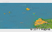 Political Panoramic Map of Kab. Sambas, satellite outside