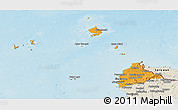 Political Panoramic Map of Kab. Sambas, shaded relief outside