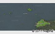 Satellite Panoramic Map of Kab. Sambas, darken, semi-desaturated