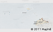 Shaded Relief Panoramic Map of Kab. Sambas, lighten, semi-desaturated