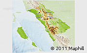 Physical 3D Map of West Sumatera, lighten