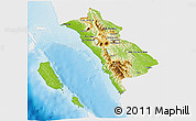 Physical 3D Map of West Sumatera, single color outside