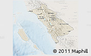 Shaded Relief 3D Map of West Sumatera, lighten