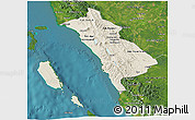 Shaded Relief 3D Map of West Sumatera, satellite outside