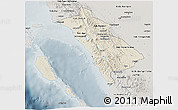 Shaded Relief 3D Map of West Sumatera, semi-desaturated