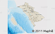 Shaded Relief 3D Map of West Sumatera, single color outside