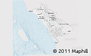Silver Style 3D Map of West Sumatera, single color outside