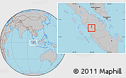 Gray Location Map of Kodya. Padang Panjang