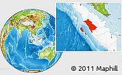Physical Location Map of West Sumatera, highlighted country