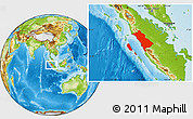Physical Location Map of West Sumatera