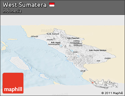 Classic Style Panoramic Map of West Sumatera, single color outside