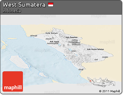Classic Style Panoramic Map of West Sumatera, single color outside