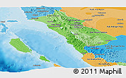 Political Shades Panoramic Map of West Sumatera