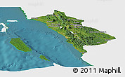 Satellite Panoramic Map of West Sumatera, single color outside