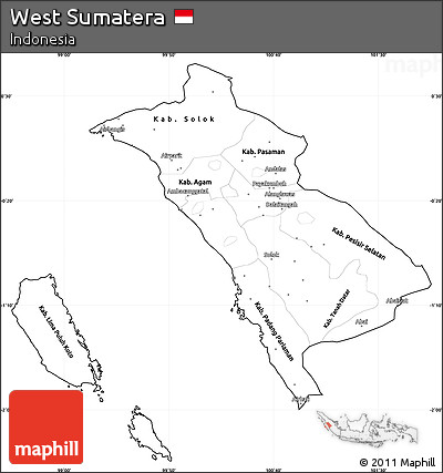 Blank Simple Map of West Sumatera, cropped outside