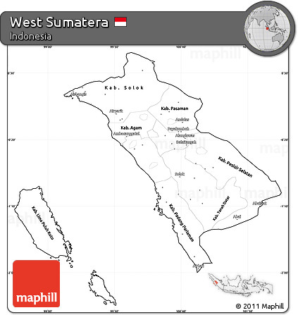 Blank Simple Map of West Sumatera, cropped outside