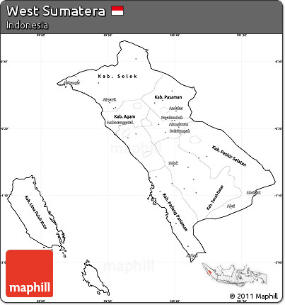Blank Simple Map of West Sumatera, cropped outside