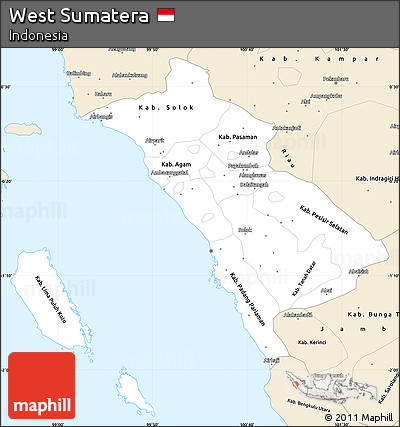 Classic Style Simple Map of West Sumatera