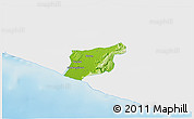 Physical 3D Map of Kab. Bantul, single color outside