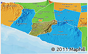 Satellite 3D Map of Kab. Bantul, political outside