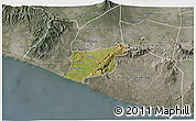 Satellite 3D Map of Kab. Bantul, semi-desaturated