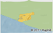 Savanna Style 3D Map of Kab. Bantul, single color outside