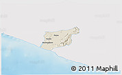 Shaded Relief 3D Map of Kab. Bantul, single color outside