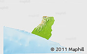 Physical 3D Map of Kab. Kulon Progo, single color outside