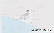 Silver Style 3D Map of Kab. Kulon Progo, single color outside