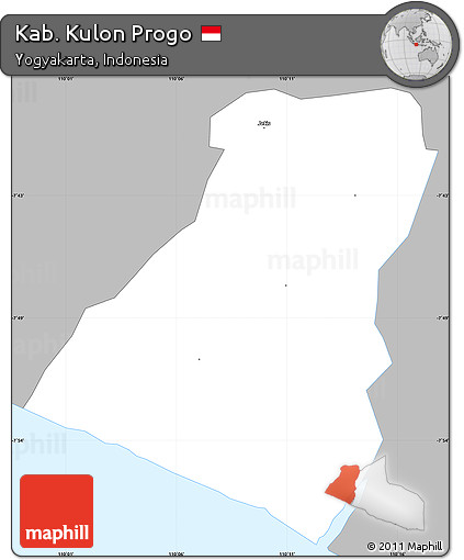 Gray Simple Map of Kab. Kulon Progo, single color outside