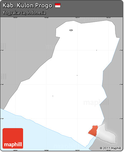 Gray Simple Map of Kab. Kulon Progo, single color outside