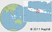 Savanna Style Location Map of Kodya. Yogyakarta, highlighted country, highlighted parent region