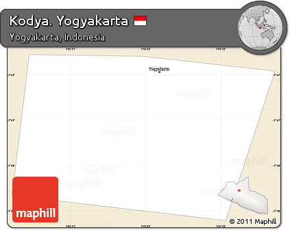 Classic Style Simple Map of Kodya. Yogyakarta