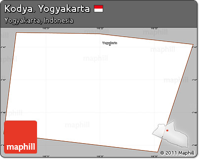 Gray Simple Map of Kodya. Yogyakarta, cropped outside