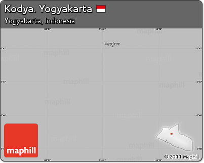 Gray Simple Map of Kodya. Yogyakarta, single color outside