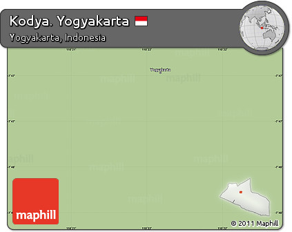 Savanna Style Simple Map of Kodya. Yogyakarta, single color outside