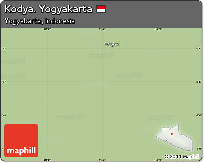 Savanna Style Simple Map of Kodya. Yogyakarta, single color outside