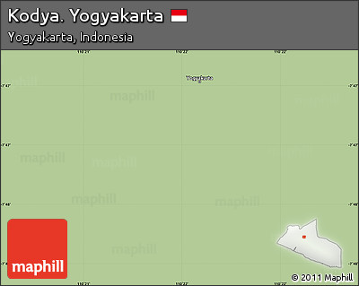 Savanna Style Simple Map of Kodya. Yogyakarta, single color outside
