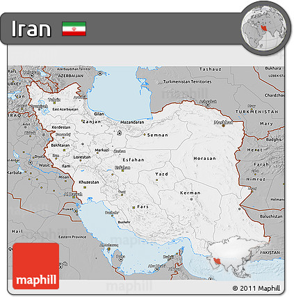 Gray 3D Map of Iran