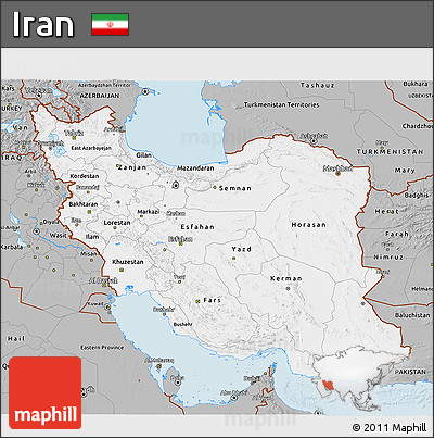 Gray 3D Map of Iran