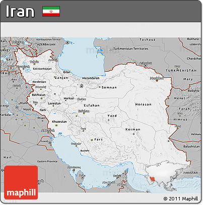 Gray 3D Map of Iran