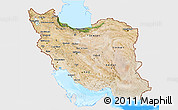 Satellite 3D Map of Iran, single color outside, bathymetry sea