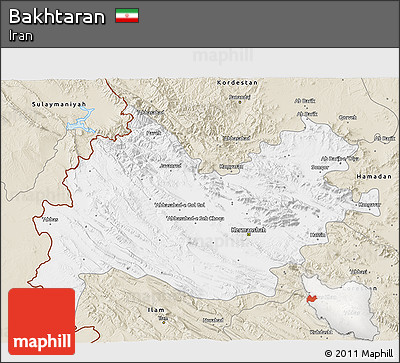 Classic Style 3D Map of Bakhtaran