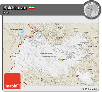 Classic Style 3D Map of Bakhtaran
