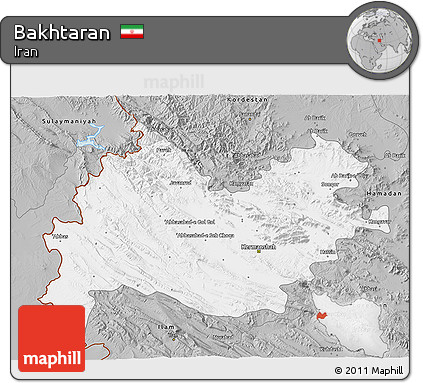 Gray 3D Map of Bakhtaran