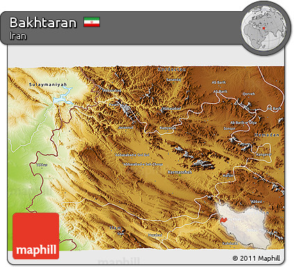 Physical 3D Map of Bakhtaran