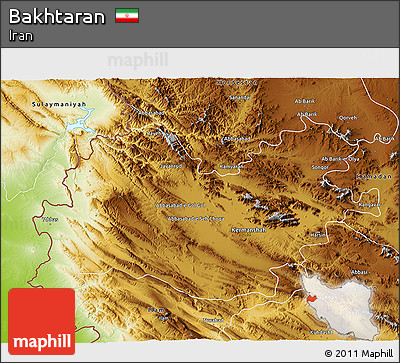 Physical 3D Map of Bakhtaran