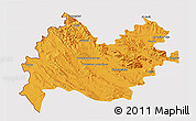 Political 3D Map of Bakhtaran, cropped outside