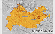 Political 3D Map of Bakhtaran, lighten, desaturated