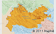 Political 3D Map of Bakhtaran, lighten